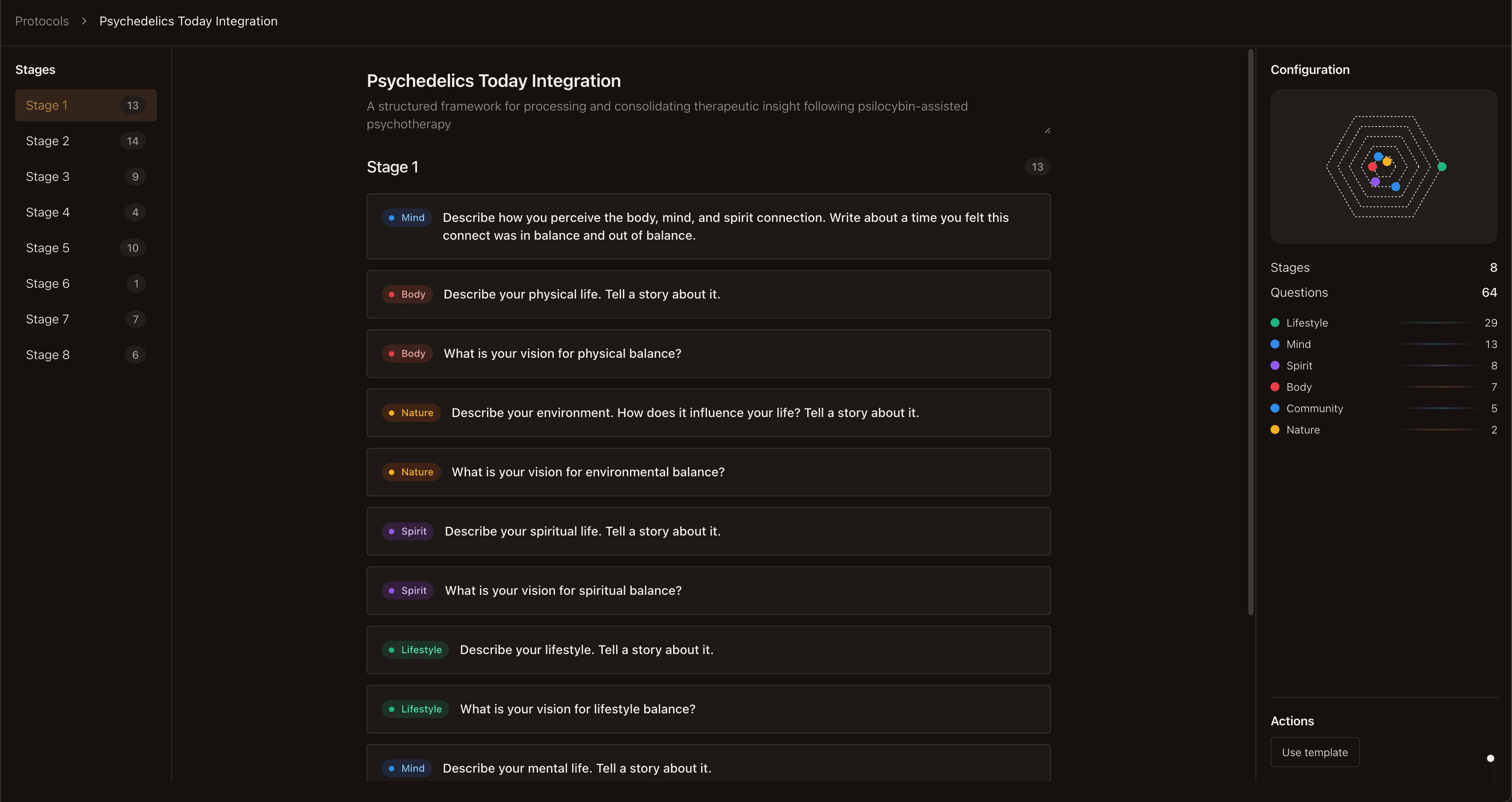 Safar protocol builder — stages, prompts by domain, and configuration
